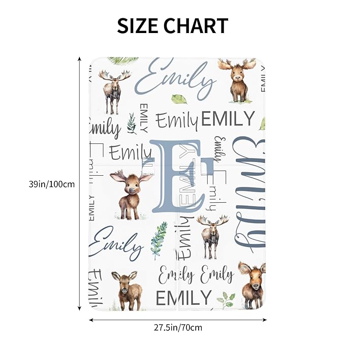 Personalized Baby Car Seat Cover Custom Name CarSeat Canopy Customized Moose Newborn Nursing Breastfeeding Cover Minky Baby Blanket Infant Car Seat Canopies for Baby Girls Boys