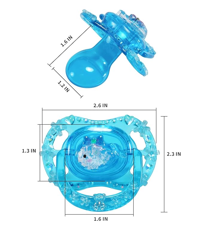 CutiePlusU Adult Sized Pacifier Dummy for Adult DIY Handmade-Small Whale Crystal Blue