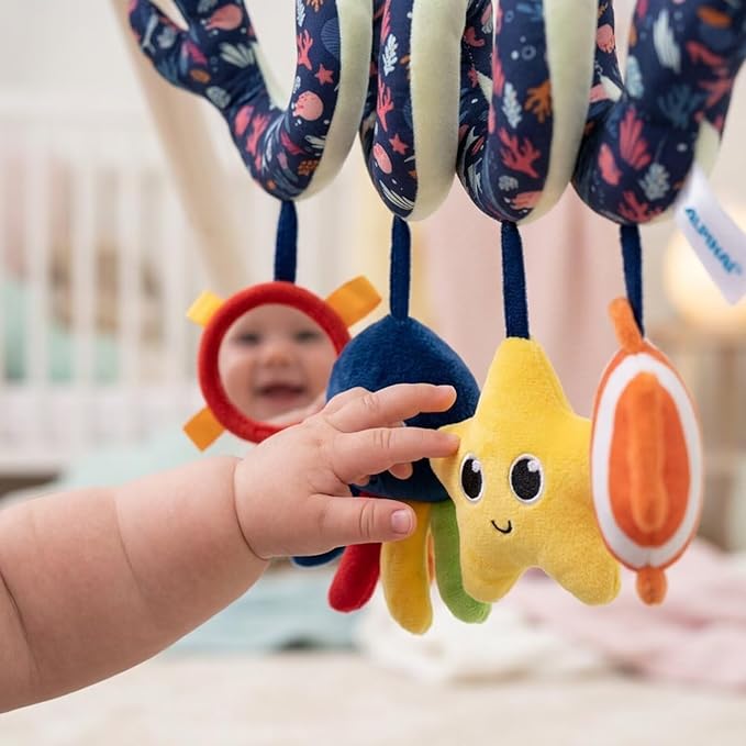 Multi-Use Baby Spiral Activity Toy – Spiral carseat Toy for Car Seat, Stroller,Play Gym, Keeps Baby Quiet, Easy Travel Solution