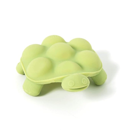 Doddle & Co. The Chew Slow Poke Turtle Teether with Poppable Bubbles | Toddler Teething Fidget Toy for Baby | Enhaces Oral Fit & Easy to Hold & Grab | Helps in Development for Babies | Pack of 1