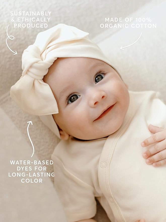 Colored Organics Baby Organic Cotton Hattie Bow Wrap Headband
