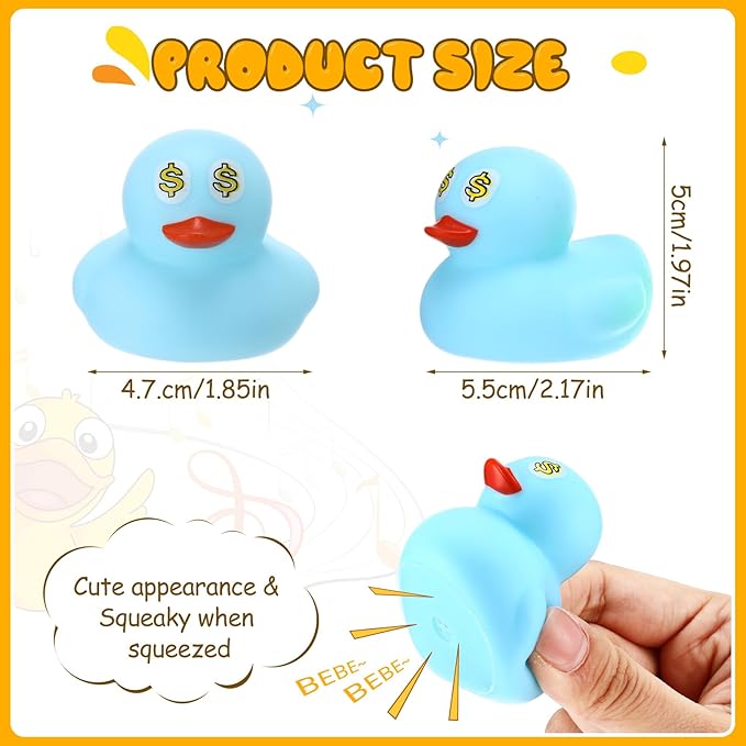 Vinsot 100 Pcs Mini Rubber Ducks Bulk Bath Ducks Bulk Bathtub Floating Squeaky Duckies Gift Stocking Stuffers for Birthday Holiday Party(Multicolor,Duck)