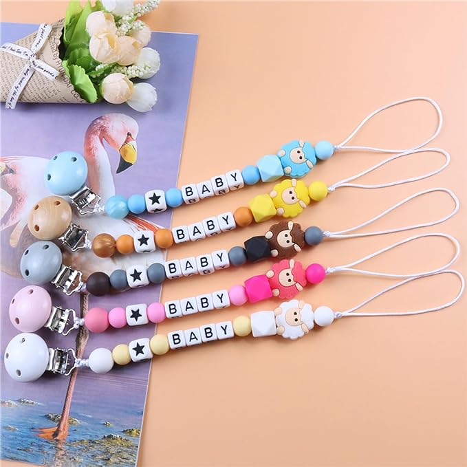 Custom Pacifier Clip with Customized Name Customized Stroller Clip Holder with Name Personalized Pacifier Holder