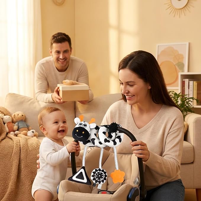 Multi-Use Baby Spiral Activity Toy – Spiral carseat Toy for Car Seat, Stroller,Play Gym, Keeps Baby Quiet, Easy Travel Solution