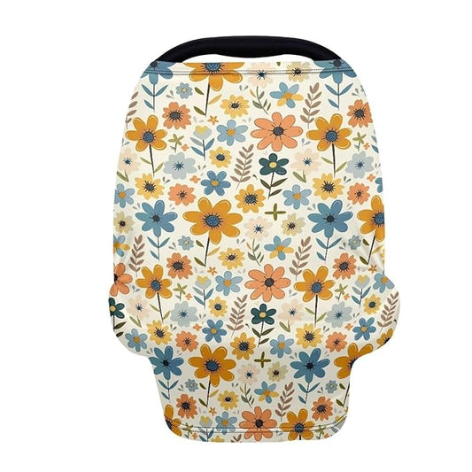 AFPANQZ Flowers Stretchy Baby Car Seat Covers for Boys Girls Cool Mom Infant Car Canopy Spring Autumn Winter Snug Warm Breathable Windproof Open Peep Top Universal Fit