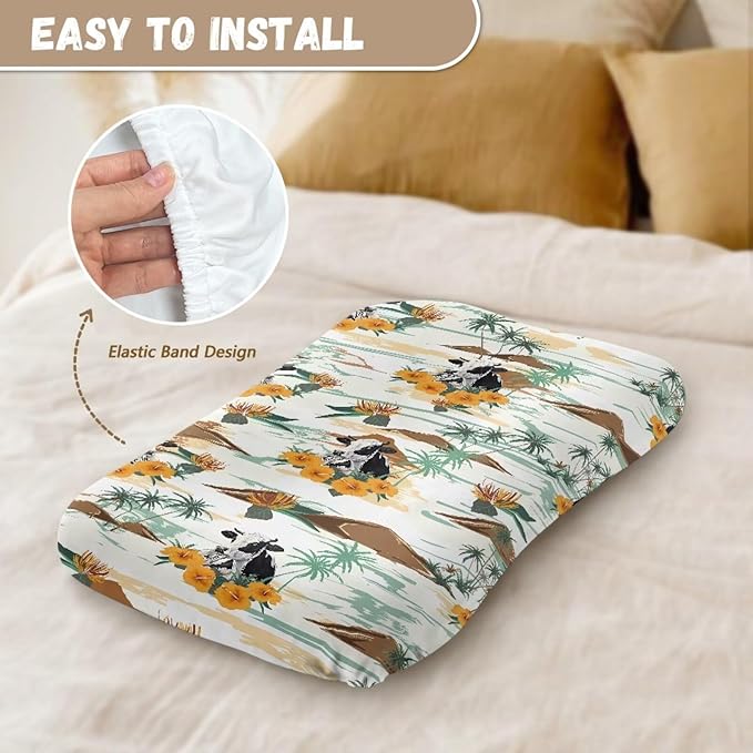 Milk Cow Baby Lounger Pillow Sleeping Infant Flower Breathable for Boys Girls 0-12 Months Snuggle Me Lounger Cover Floral Soft