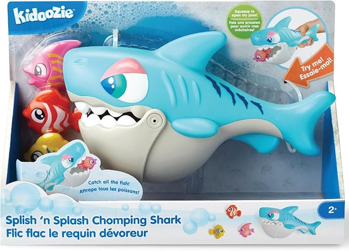 Kidoozie Splish ‘n Splash Chomping Shark, Bathtime Tub Toy for Toddlers Ages 2+