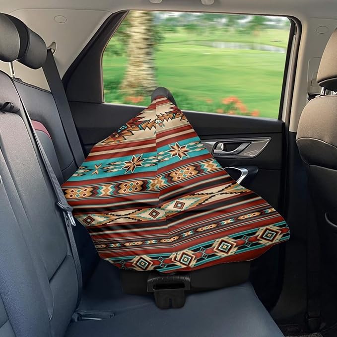 Aztec Nursing Cover for Breastfeeding,Soft & Breathable Privacy Poncho Multi-Use Feeding Shawl Comfortable & Portable Navajo Privacy Car Seat Cover Cover for Babies