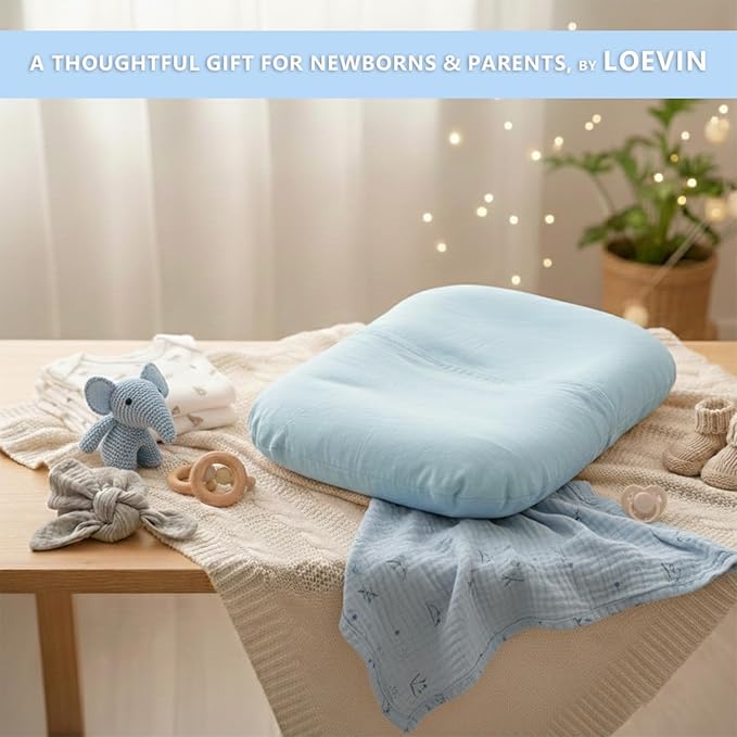 Baby Lounger for Newborn 0-24 Months, Soft Portable Infant Nest & Play Mat & Diaper Changing Pad for Home,Travel & Floor Time, Newborn Babies Essentials Gifts(Misty Blue)