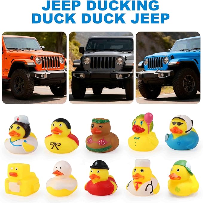 Arttyma Rubber Ducks in Bulk,Assortment Duckies for Jeep Ducking Floater Duck Bath Toys Party Favors (100-Pack)