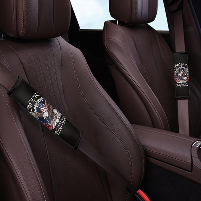 AFPANQZ Car Seat Belt Cover for Women Mens Pads Drivers Shoulder Protetion Eagle 250 Years Car Seats Accessories Vehicle Auto Seatbelt Cushion Pads Universal Fit