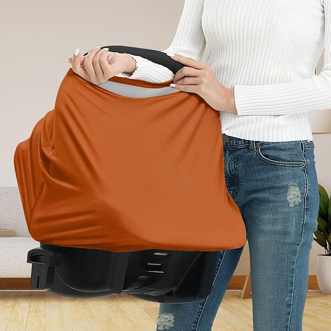 Solid Color Car Seat Nursing Breastfeeding Cover, Multi Use Cover Cozy Carseat Canopy Cover, Infant Babies Stroller Cover,Ultra Soft Stretchy Nurse Gifts Brickwork Breastfeeding Cover