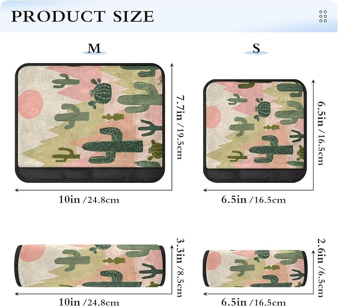 2 Pack Boho Cacti Mountains Sun Seatbelt Covers Seat Belt Cover Pad for Adults Boys Girls Car Seat Strap Covers Pads Cushion Universal Shoulder Strap Pad Protector for Backpack Camera Bag 10x7.7Inch