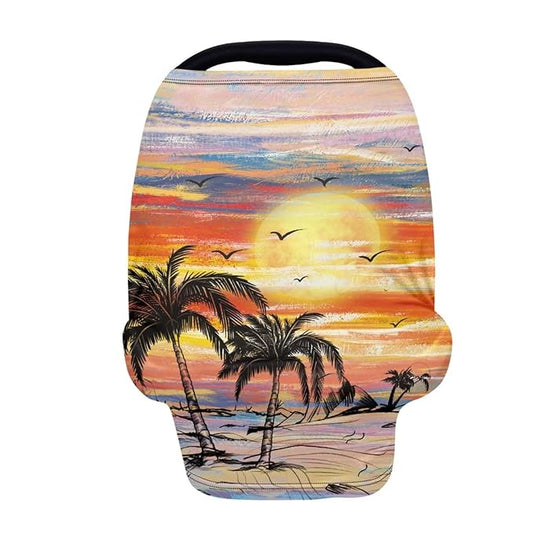 Hummingbird Car Seat Canopy for Baby Girls, Cute Nursing Cover Elastic Breastfeeding Cover Soft Car Infant Seat Cover