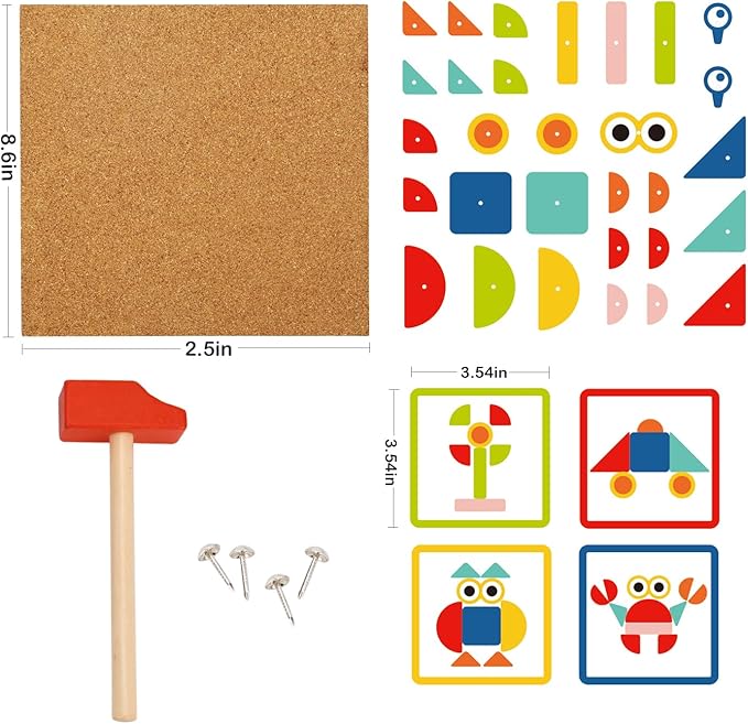 TOOKYLAND Fine Motor Toys, Toy Hammer and Nails Game is Montessori Toys That Exercise Children's Hands-on Skills and Develop Their Imagination for Kids