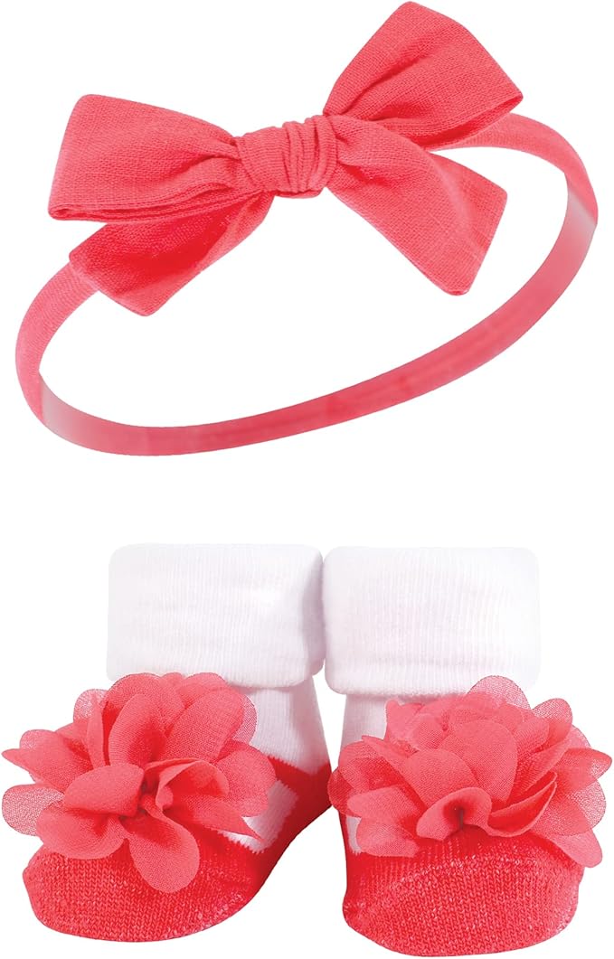 Hudson Baby Girl's Headband and Socks Giftset