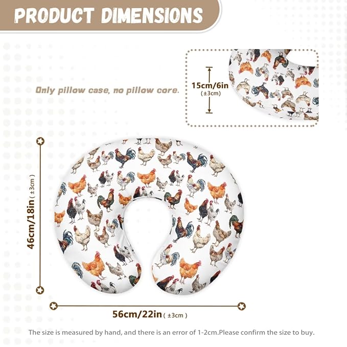 Chickens Carseat Canopy for Babies Colorful Breastfeeding Nursing Pillow Slipcovers Breathable Fits Snug On Infant 2PCS Baby Feeding Essentials