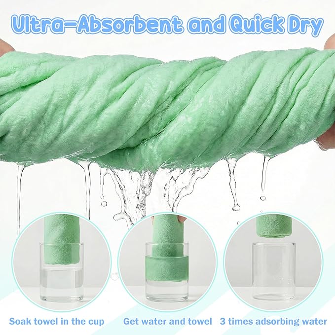 2 Pack Hooded Baby Towels Soft Absorbent Coral Fleece Baby Bath Towels with Animal Hood 32x32 Inch Toddler Bath Towel for 0-3 Years Newborn Baby Shower (Blue Elephant & Green Dinosaur)