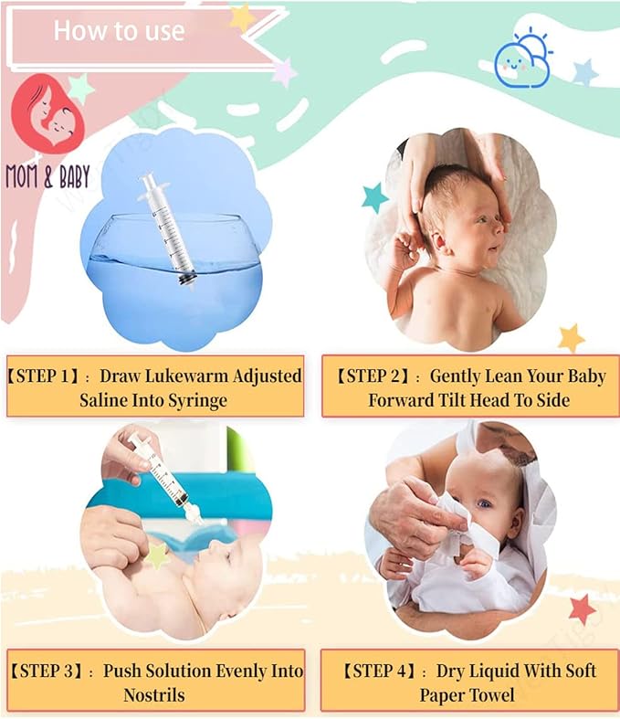 Nasal Irrigator for Baby,10ml Baby Nasal Syringe Irrigator Portable Infant Noses Cleaner Nasal Irrigation Nose Aspirator for Babys Nasal Wash Nasals Cleaner Babys Nose Rinse 2pcs (Pink)