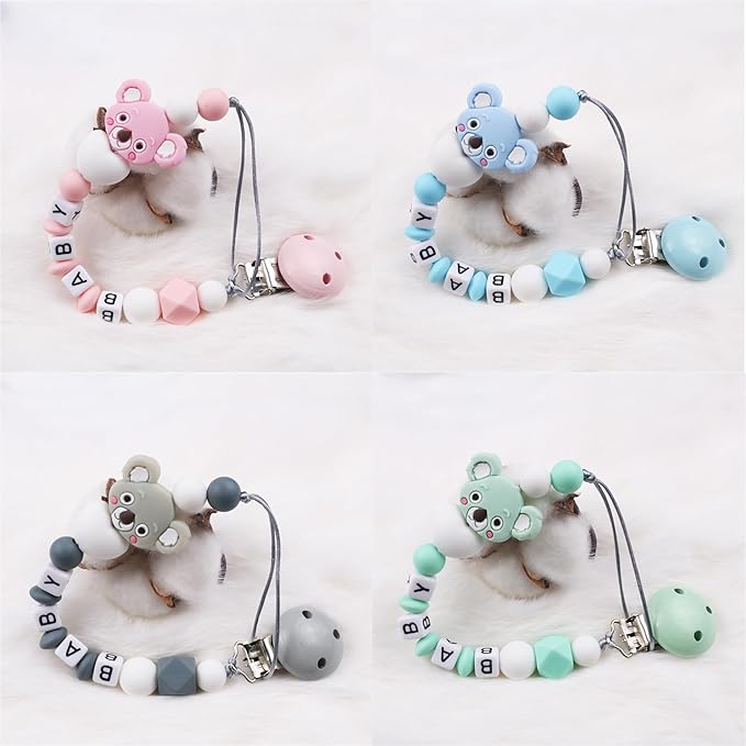 Custom Pacifier Clip with Customized Name Customized Stroller Clip Holder with Name Personalized Pacifier Holder