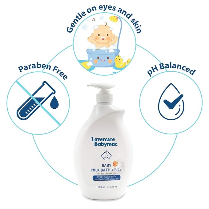 Lovercare Babymac Baby Milk Bath + Rice 33.8 fl oz /1000ml
