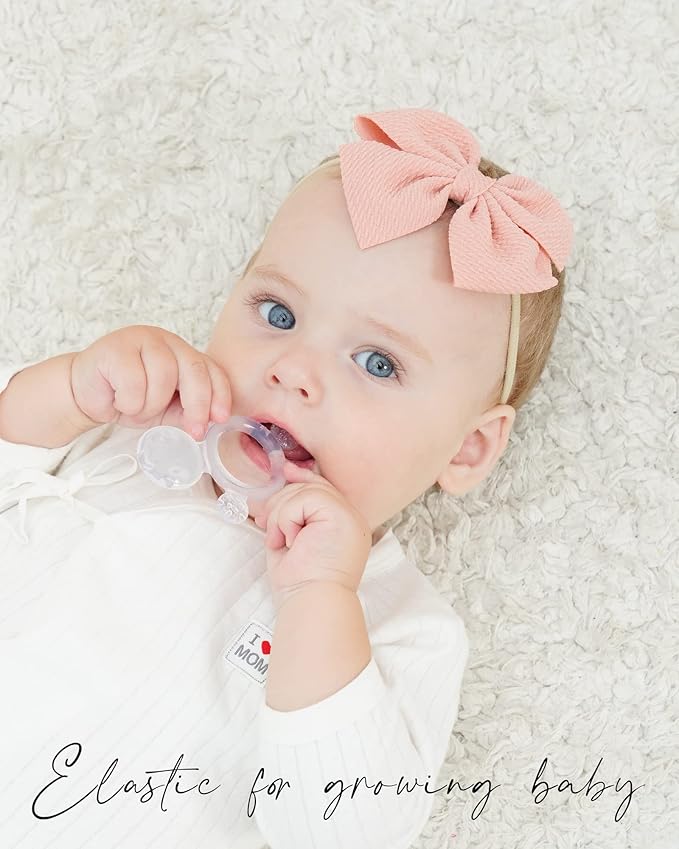 jollybows 30pcs Baby Girls Hair Bows Headband Nylon Hair Band Elastic Hair Accessories for Kids Infants Toddlers