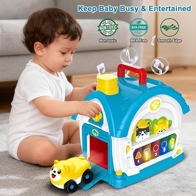 Learning Toys for 1 Year Old Boy Gift, Muscial Toys for Toddler 1-3, Educational Toy Baby 12-18 Months with Mirror, Play Phone, 1st First Birthday for Grandkids