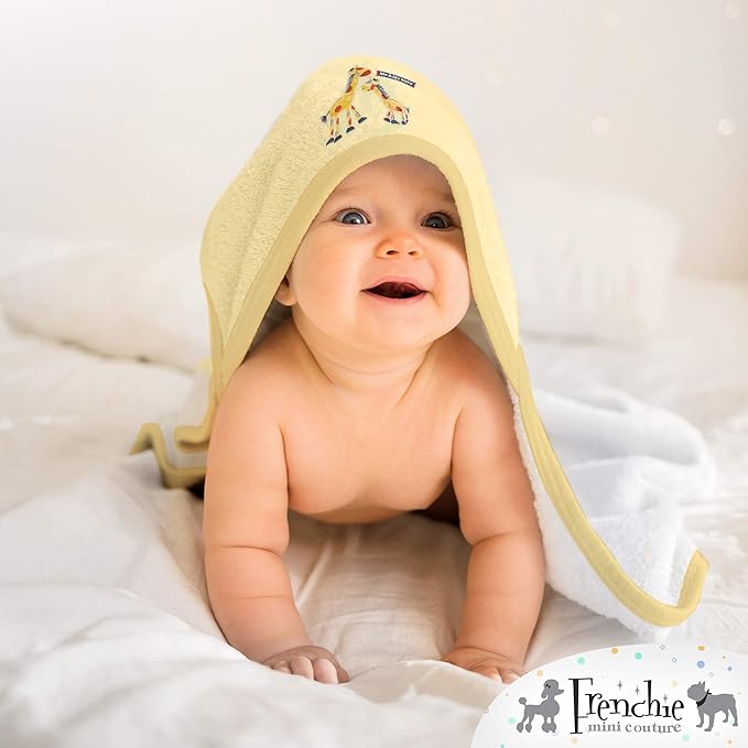 Frenchie Mini Couture, Hooded Bath Towels for Babies, 80% Cotton/20% Polyester, Animal Baby Bath Towel Set, Pack of 3