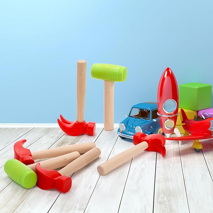 10 Pack Kids Hammer Toy, Wooden Small Simulation Maintenance Tools, Pretend Play Educational Toys for Teens Girls Boys School Games Supplies