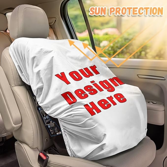 XYZCANDO Customized Design Baby Car Seat Cover for Travel Add Your Design Baby Car Seat Shade Cover Personalized Car Seat Sun Cover for Baby Baby Travel Accessories Gift for Birthday
