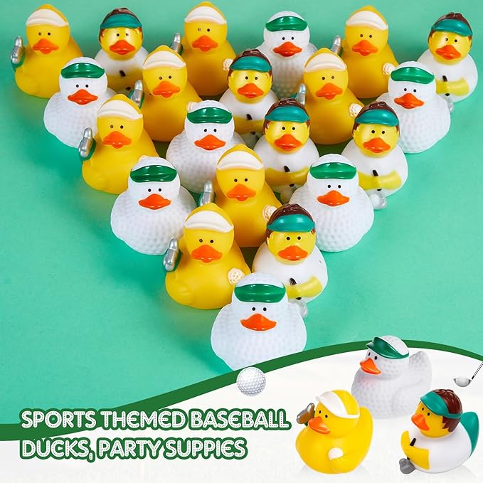 Deekin Rubber Ducks 2 Inch Bulk Sport Party Favors for Team Events Decorations Birthday Party Supplies Club Player Gift(24 Pcs,Golf Player)
