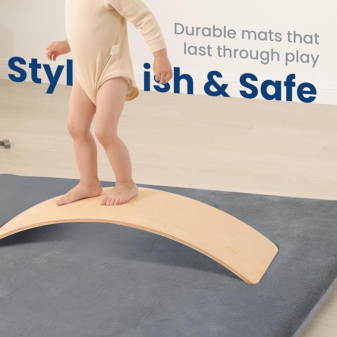 Huloo Sleep Baby Play Mat for Floor,50"×65" Playpen Mat for Toddler,Infant,Kids,1.3" Thick Elasti Foam Non-Slip Nursery Rug,Water Repellent Soft Padded Floor Mats for Tummy Time,Crawling(Dark Grey)