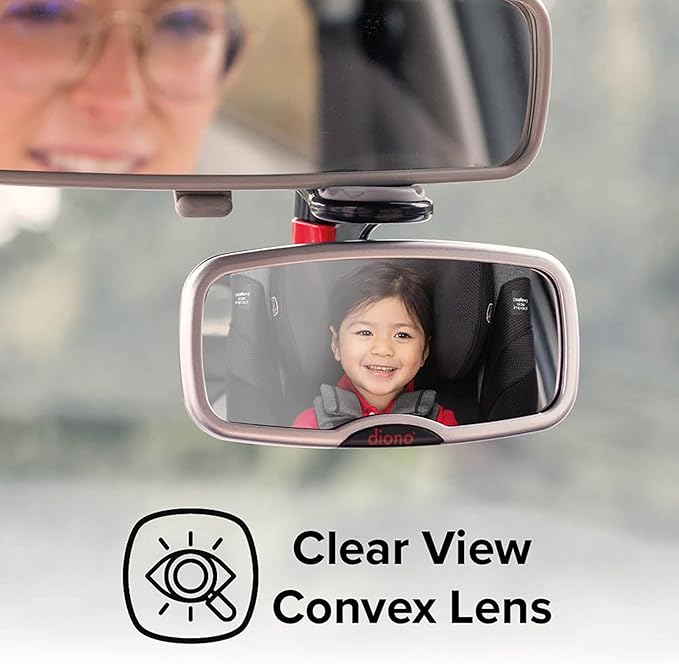 Diono Baby Car Mirror 4 Pack, Safety Mirror for Rear Facing Infant, Adjustable with Wide Crystal Clear View