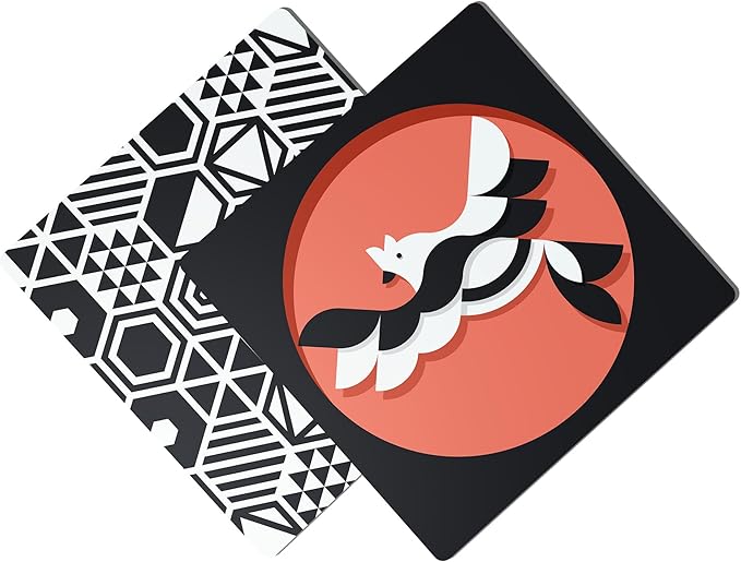 Tummy Time Playboard + Art Cards: Brain Development Montessori Sensory High Contrast Cards and Mirror