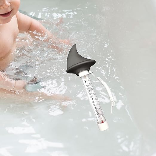 Baoblaze Floating Pool Thermometer Decor Shark Portable Decorative Easy Read Water Thermometer Water Temperature for Baby Bath Shower