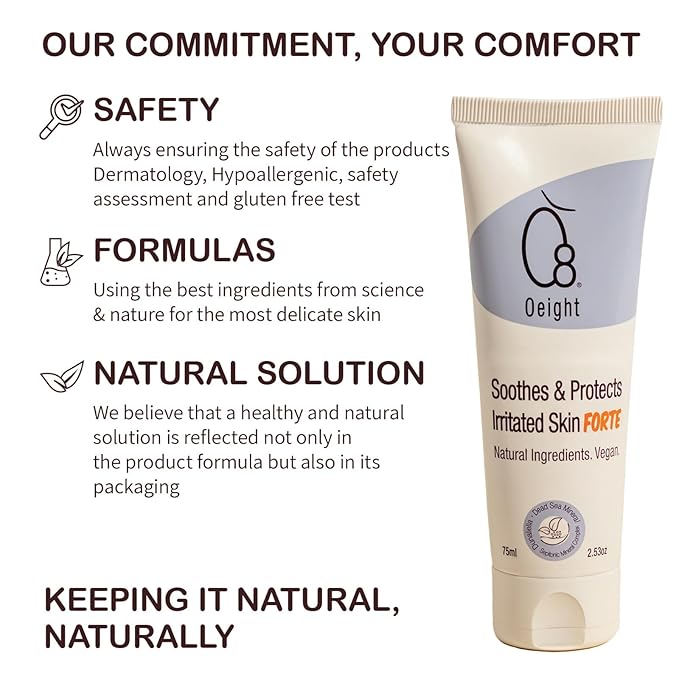 Oeight Baby Skin Irritation Cream Soothe & Protect Irritated Skin Forte for Baby, Kids Irritated Face Cream Skin Relief Dermatologist Tested and Hypoallergenic Gentle Eczema Therapy - Made in Israel