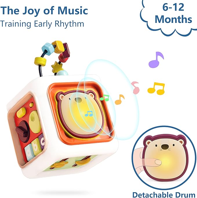 iPlay, iLearn Baby Learning Activity Cube, Montessori Sensory Toys for Toddlers 1-3, Infant Educational Busy Center, Travel Carseat Toy, Birthday Gifts for 6 9 12 18 Month, 1 2 3 Year Old Boys Girls