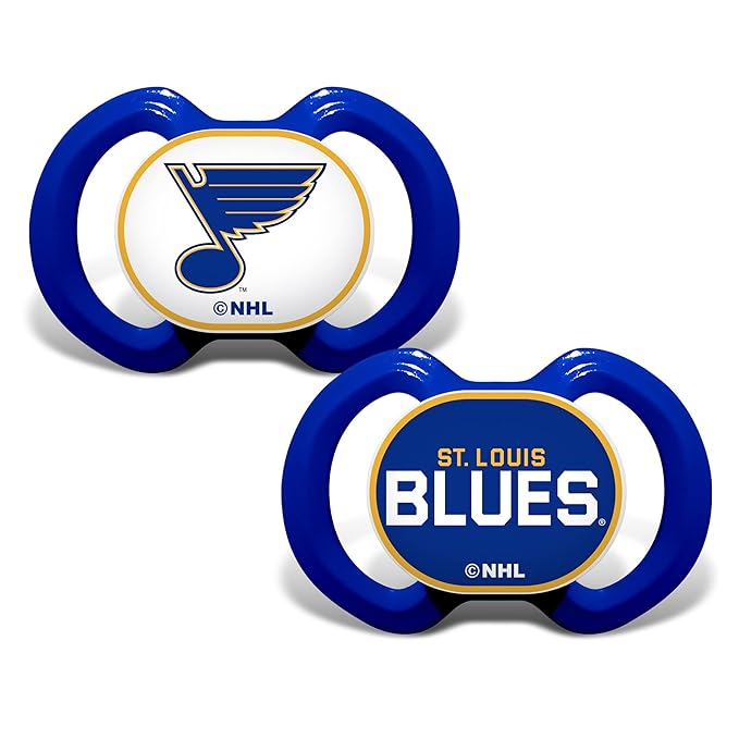 Baby Fanatic Baby Pacifier 2-Pack - NHL St. Louis Blues - Officially Licensed Gear - Orthodontic Silicone Nipple - St. Louis Blues Apparel