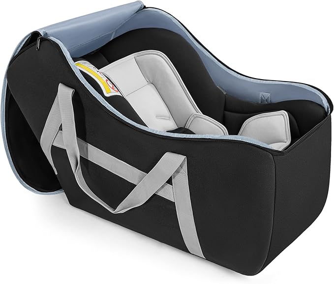 Padded Car Seat Bag Compatible with Most Nuna Pipa Car Seats UPPAbaby MESA V2 without Base & Chicco KeyFit 30 and Base, Car Seat Travel Bag for Airplanes, Black