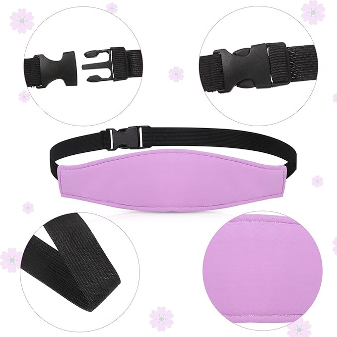 HESTYA 2 Pcs Carseat Head Support Toddler, Stroller Seat Headrest for Sleeping Traveling, Neck Relief Headband Strap for Kids Children Toddler Infant(Sweet)