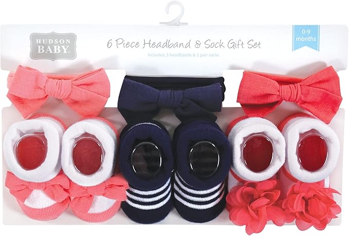 Hudson Baby Girl's Headband and Socks Giftset