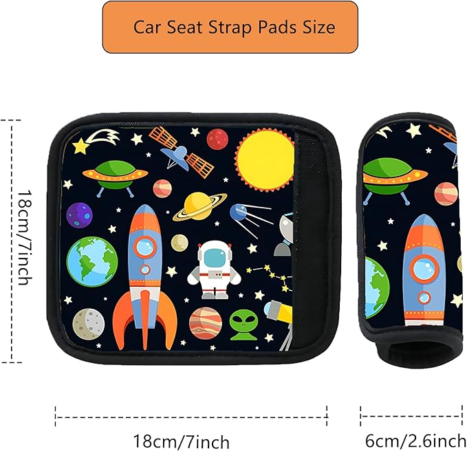 Car Seat Shoulder Strap Pads Carseat Strap Pad for Babies,Kids Soft Cushion ComfortSeat Strap Covers for Stroller，High Chair,Bogg Bag for Car Accessories (Uniserve)