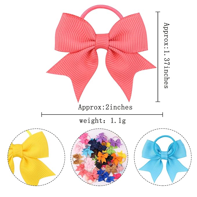 A set of two Cute Bow-shaped Elastic Hair Clips for Children. (pink)
