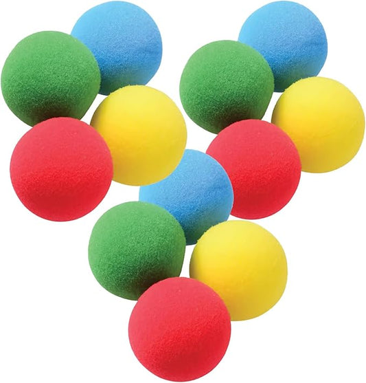 Zugar Land Soft Foam Carnival Balls (2.5") Safe Lightweight Mini Juggling Balls Vibrant Assorted Colors Orbs