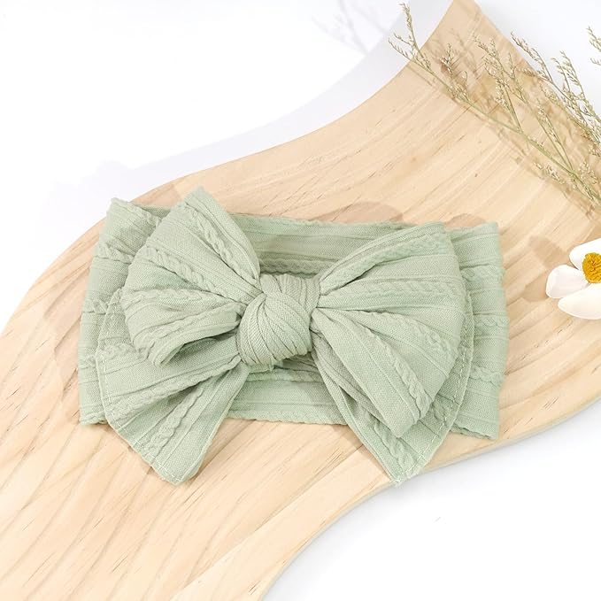 CÉLLOT 6 Pcs Baby Bows Headbands Nylon Hairbands Baby Girl Bows Hair Accessories for Newborn Infant Toddler Essentials (Nature Color Series)