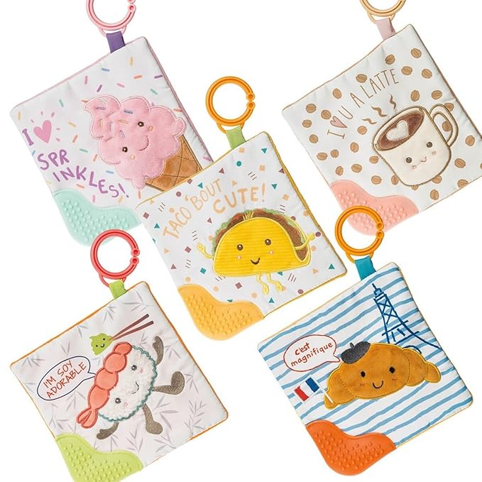 Mary Meyer Sweet Soothie Crinkle Teether Toy with Baby Paper and Squeaker, 6 x 6-Inches, Taco Bout Cute