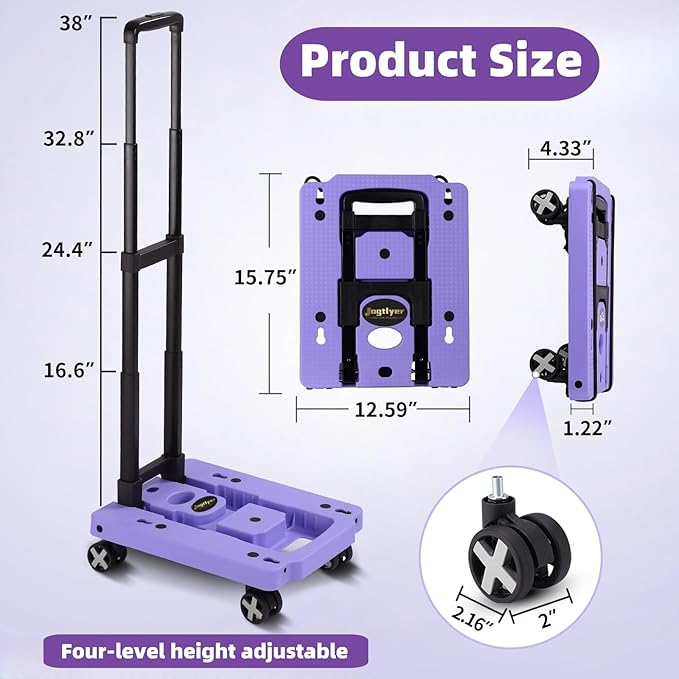 Car Seat Dolly for Airport Folding Car Seat Travel Cart for Airplane - Car Seat Roller with Wheel Carrier with Straps Foldable Luggage Trolley Folding Hand Truck Dolly for Moving