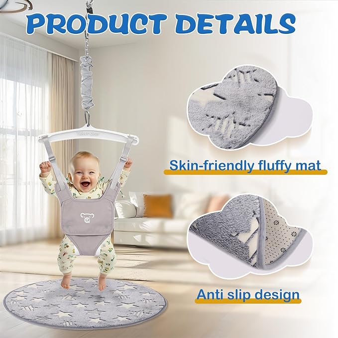G TALECO GEAR Baby Jumper with a Ceiling Hook for Infant & Toddlers with Adjustable Chain, Bouncers for Indoor/Outdoor, Baby Doorway Jumpers with Soft Rug