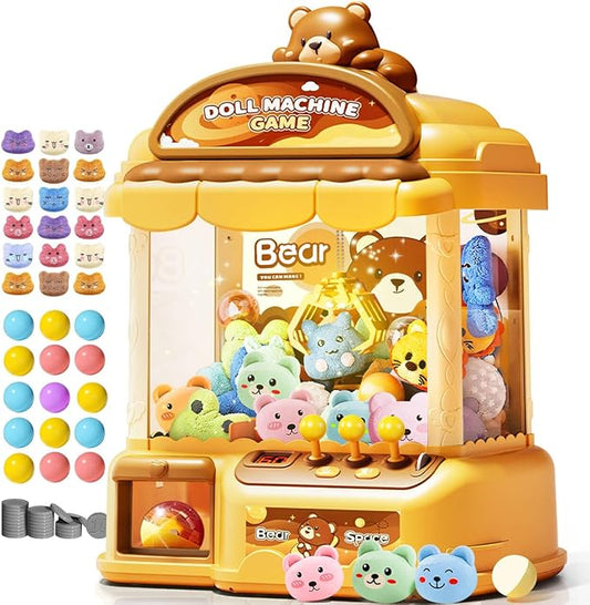 Large Claw Machine for Kids, Musical Electronic Arcade Game Console with Adjustable Sound, Christmas and Birthday Gift for Kids, Includes 30 Toys & 24 Game Coins & 20 Surprise Eggs