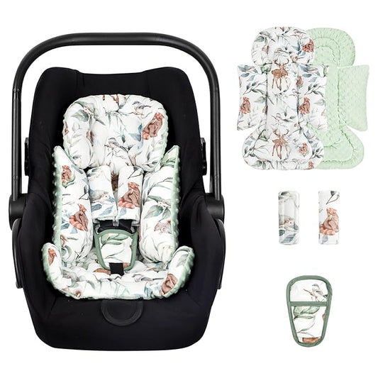 TANOFAR Car Seat Head Support Baby - Infant Car Seat Insert for Newborn Girls Boys - Soft Carseat Head Support for Infant - Newborn Carseat Insert for Car Seats, Strollers, Swings, Bouncer (Animal)